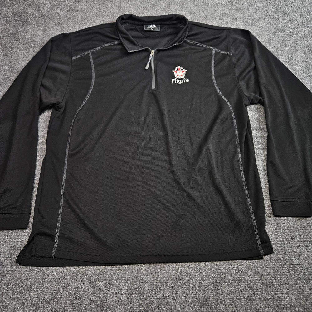 Fitgers Duluth Minnesota Pullover Mens Large Black 1/4‎ Zip Performance Brewery - Picture 3 of 8